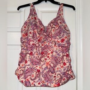 Land’s End Floral Paisley swim top- Pink